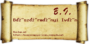 Böszörményi Iván névjegykártya